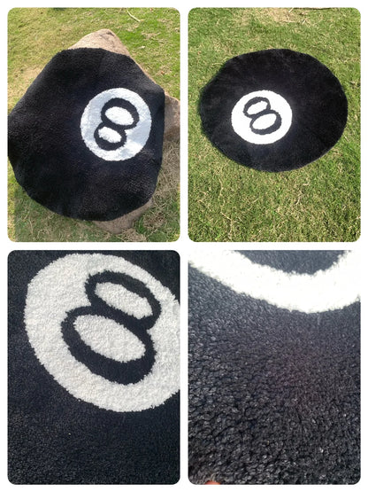 LAKEA Halloween 8 Ball Rug Indoor Home Decoration Spooky Halloween Gifts 8 Ball Accent Round Tufting Soft Rug Horror Movie Mat