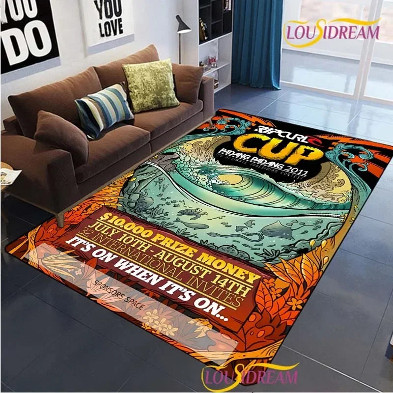 Modern Fashion R-Ripcurl Surf Carpet for Living Room Sofa Bedroom Area Rug decor Kitchen unslip floor Mat Alfombra birthday gift