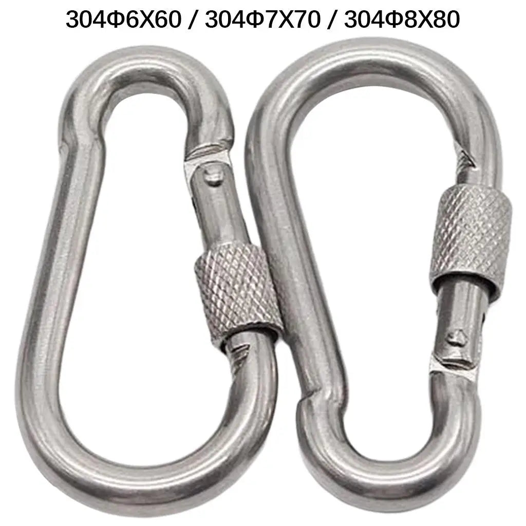 2x Locking Carabiner Heavy Duty Large Screw Lock Link Hooks Set for Hammock