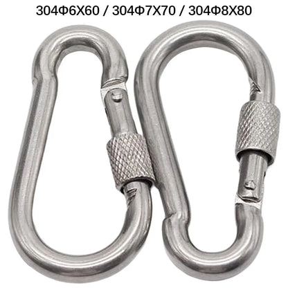 2x Locking Carabiner Heavy Duty Large Screw Lock Link Hooks Set for Hammock