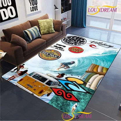 Modern Fashion R-Ripcurl Surf Carpet for Living Room Sofa Bedroom Area Rug decor Kitchen unslip floor Mat Alfombra birthday gift