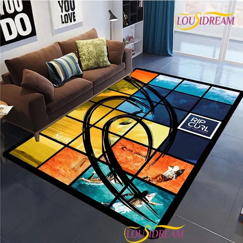 Modern Fashion R-Ripcurl Surf Carpet for Living Room Sofa Bedroom Area Rug decor Kitchen unslip floor Mat Alfombra birthday gift