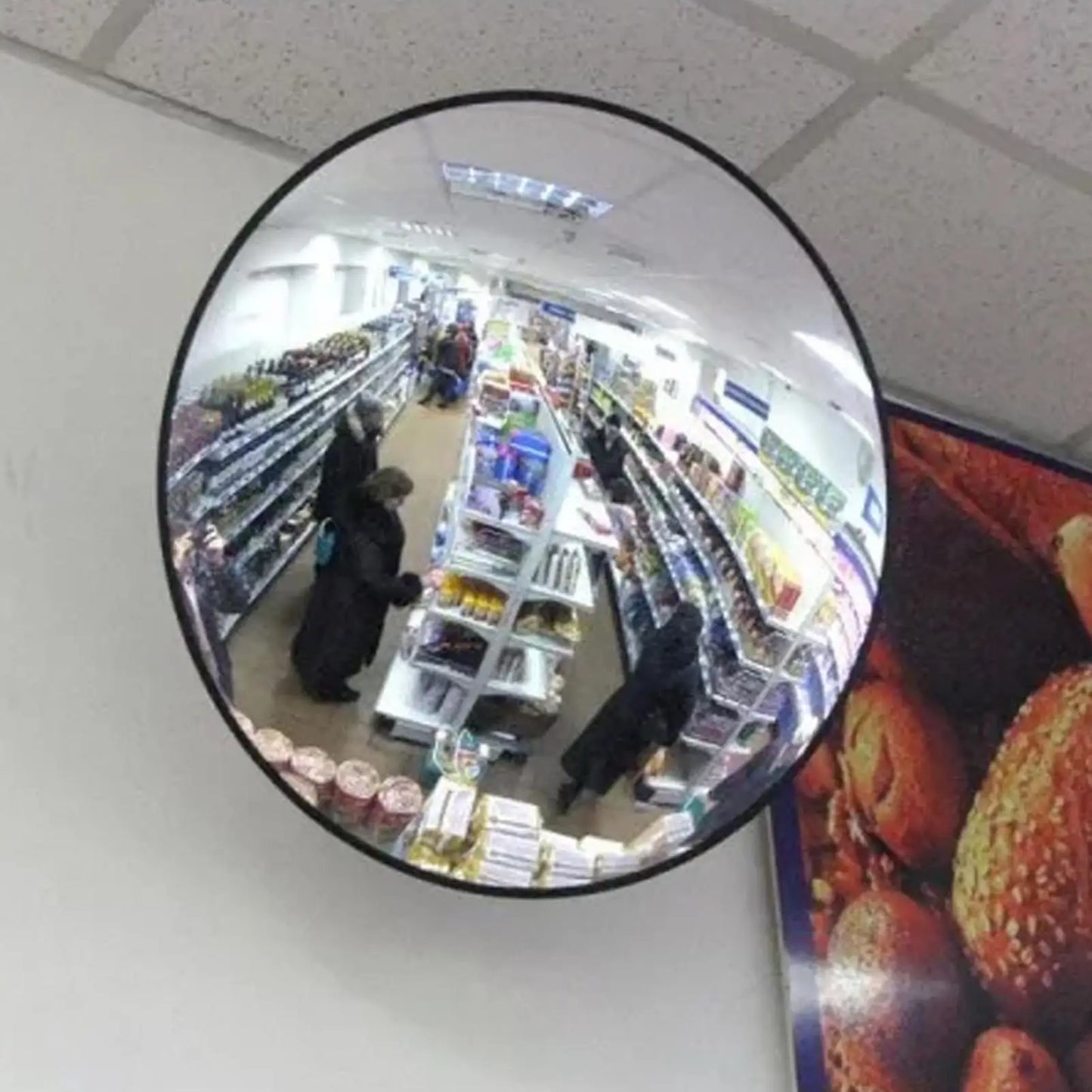 Road Safety Convex Mirror Traffic Corner Mirror Wide-Angle Turning Mirror Round Fish Eye Mirror For Room Adjustable Fixing
