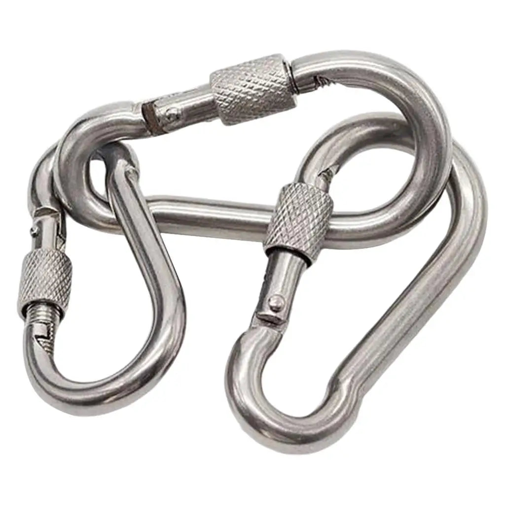 2x Locking Carabiner Heavy Duty Large Screw Lock Link Hooks Set for Hammock