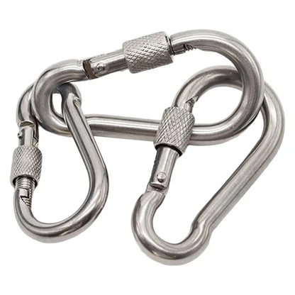 2x Locking Carabiner Heavy Duty Large Screw Lock Link Hooks Set for Hammock