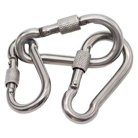 2x Locking Carabiner Heavy Duty Large Screw Lock Link Hooks Set for Hammock