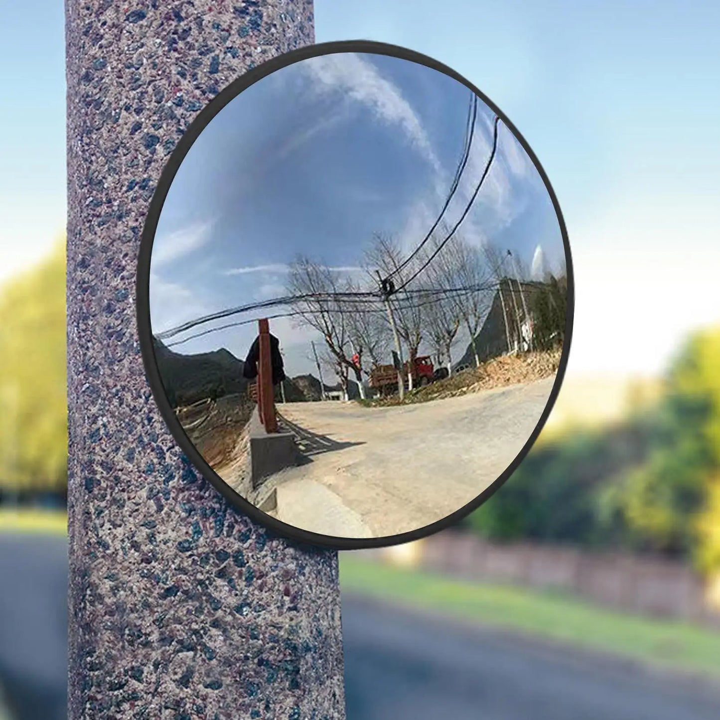 Road Safety Convex Mirror Traffic Corner Mirror Wide-Angle Turning Mirror Round Fish Eye Mirror For Room Adjustable Fixing